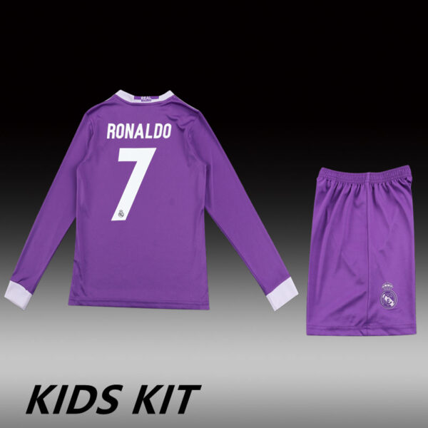 2017-18 REAL MADRID AWAY LONG SLEEVE KIDS KIT