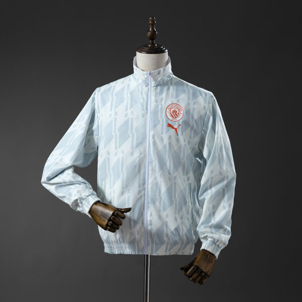 MANCHESTER CITY REVERSIBLE JACKET WINDBREAKER - WHITE & MINT GREEN