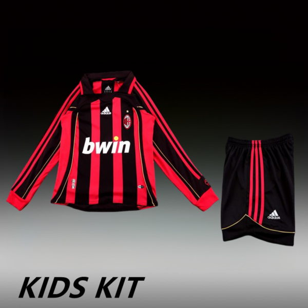 2006-07 AC MILAN HOME LONG SLEEVE KIDS KIT