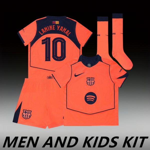 2025-26 BARCELONA THIRD AWAY MEN AND KIDS KIT