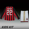 2013-14 AC MILAN HOME LONG SLEEVE KIDS KIT
