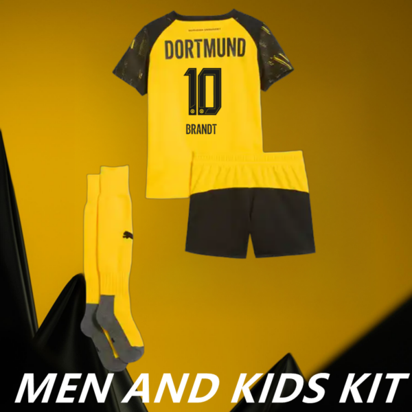 2025-26 DORTMUND HOME MEN AND KIDS KIT