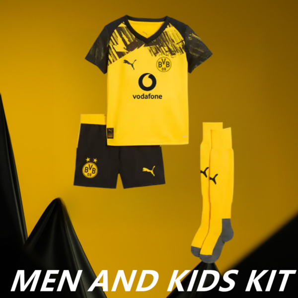 2025-26 DORTMUND HOME MEN AND KIDS KIT
