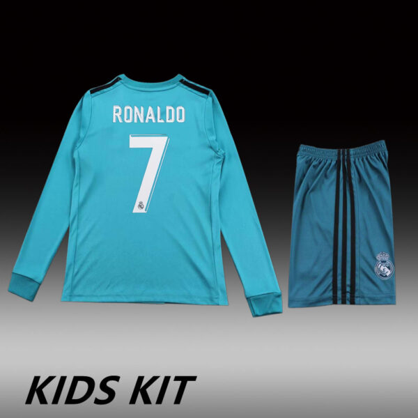 2017-18 REAL MADRID THIRD AWAY LONG SLEEVE KIDS KIT