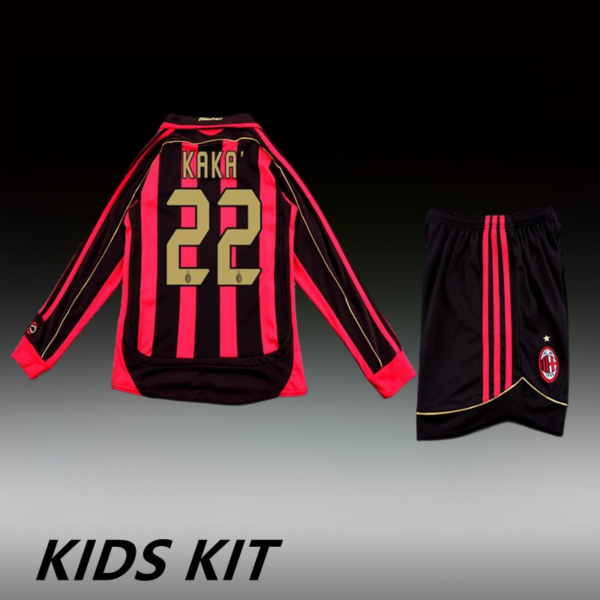 2006-07 AC MILAN HOME LONG SLEEVE KIDS KIT